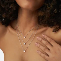 0.50 - 1.00 ctw 14k Four Prong Round Diamond Lab Grown Solitaire Necklace - Noah
