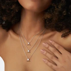 0.50 - 1.00 ctw 14k Four Prong Round Diamond Lab Grown Solitaire Necklace - Noah