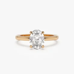 0.75 - 1.50 ctw 14k Four Prong Setting Oval Shaped Lab Grown Diamond Engagement Ring - Valeria