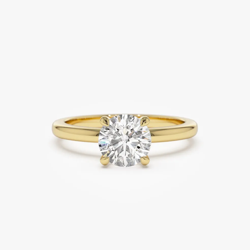 0.75 - 1.50 ctw 14k Four Prong Setting Round Shape Lab Grown Diamond Engagement Ring - Valerie