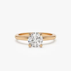 0.75 - 1.50 ctw 14k Four Prong Setting Round Shape Lab Grown Diamond Engagement Ring - Valerie