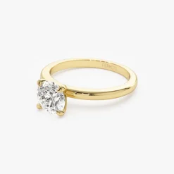 0.75 - 1.50 ctw 14k Four Prong Setting Round Shape Lab Grown Diamond Engagement Ring - Valerie