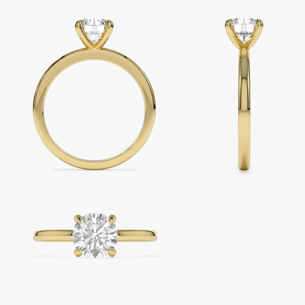 0.75 - 1.50 ctw 14k Four Prong Setting Round Shape Lab Grown Diamond Engagement Ring - Valerie