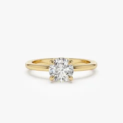 1.00 ctw 14k 4 Prong Basket Setting Round Lab Grown Diamond Engagement Ring - Kate