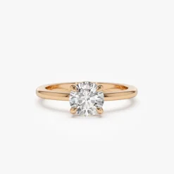 1.00 ctw 14k 4 Prong Basket Setting Round Lab Grown Diamond Engagement Ring - Kate