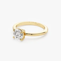 1.00 ctw 14k 4 Prong Basket Setting Round Lab Grown Diamond Engagement Ring - Kate