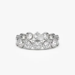 2.95 ctw 14k Bezel Setting Full Eternity Round Lab Grown Diamond Ring - Camila