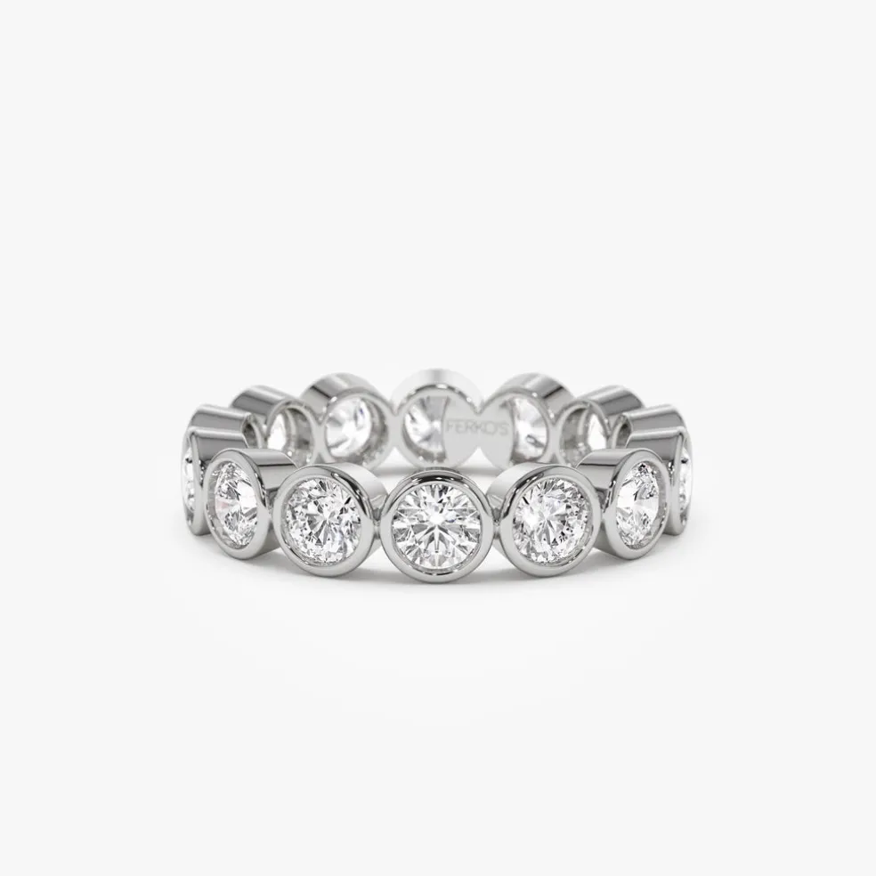2.95 ctw 14k Bezel Setting Full Eternity Round Lab Grown Diamond Ring - Camila