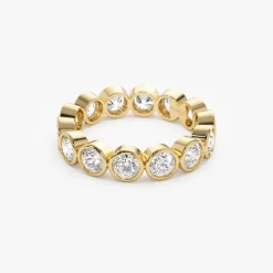 2.95 ctw 14k Bezel Setting Full Eternity Round Lab Grown Diamond Ring - Camila