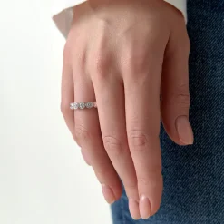 1.75 ctw 14k Bezel Setting Nine Stone Round Lab Grown Diamond Wedding Ring - Lily