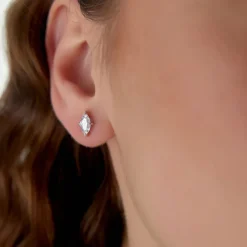 1.00 ctw 14k Classic Four Prong Marquise Shape Lab Grown Diamond Studs - Leah