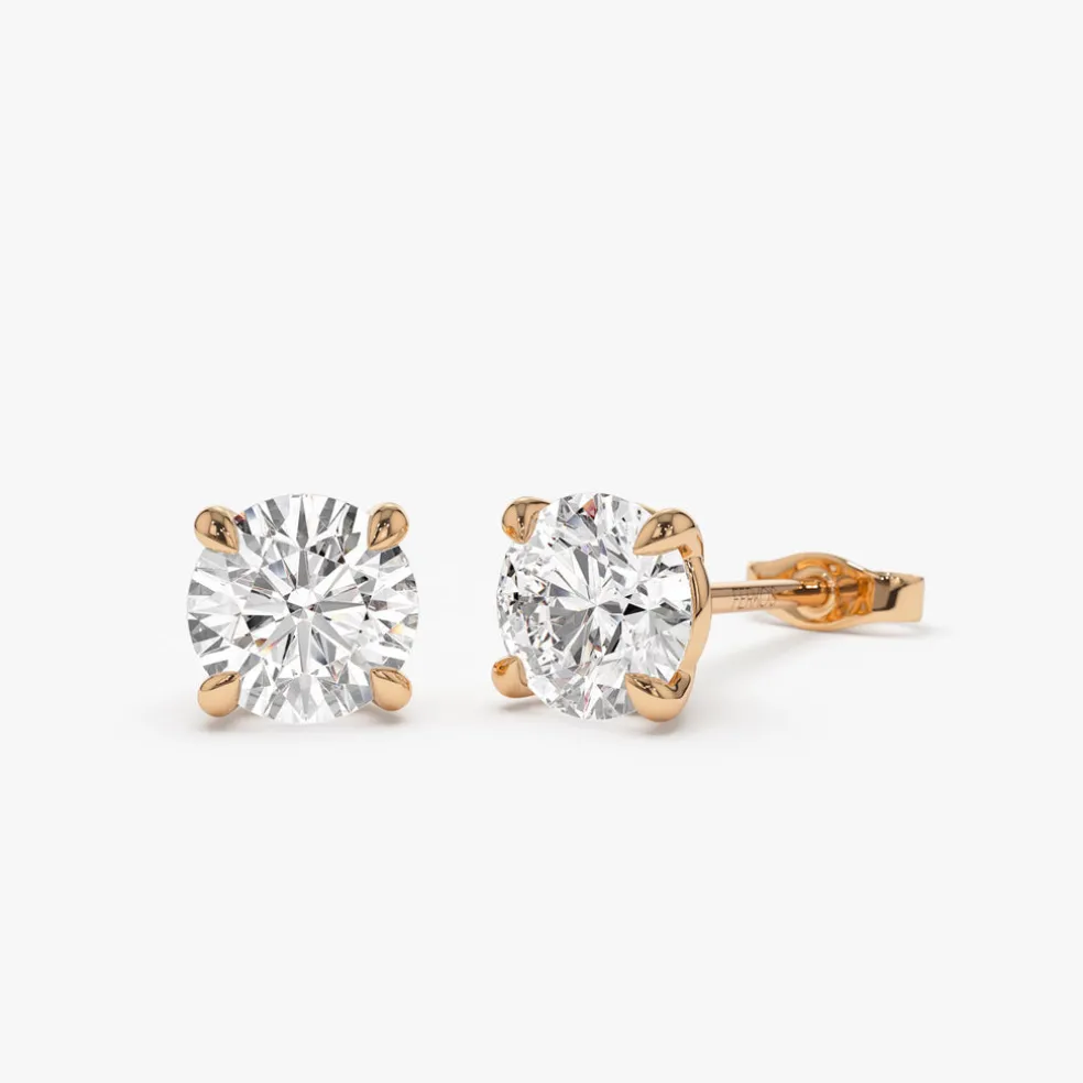 1.50 ctw 14k Classic Four Prong Round Lab Grown Diamond Studs - Riley