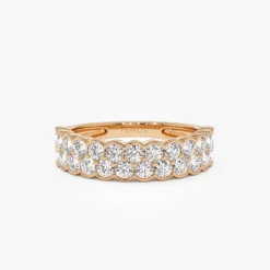 1.25 ctw 14k Double Row Half Bezel Lab Grown Diamond Ring - Sadie