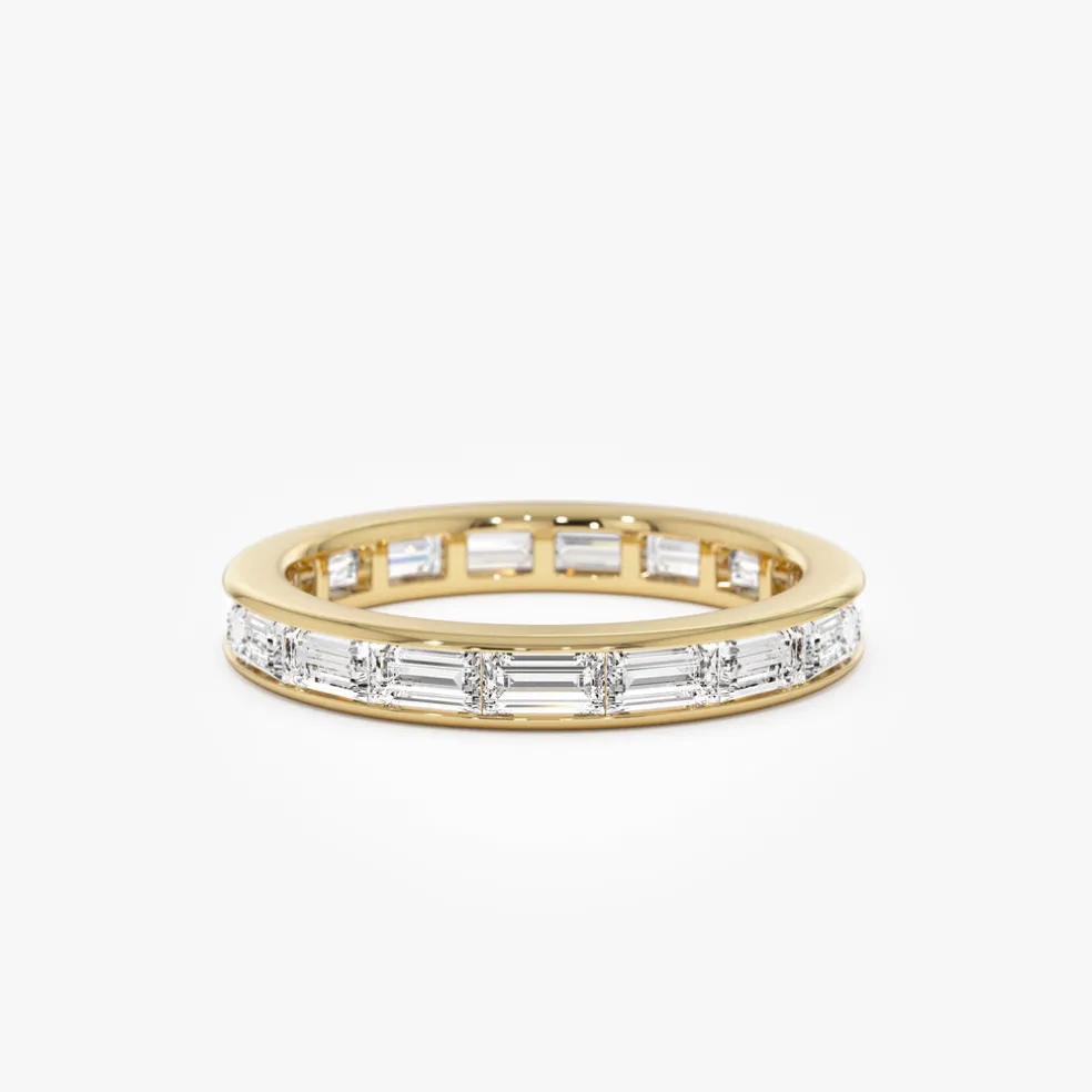 1.6 ctw 14k East to West Setting Full Eternity Baguette Lab Grown Diamond Ring - Layla