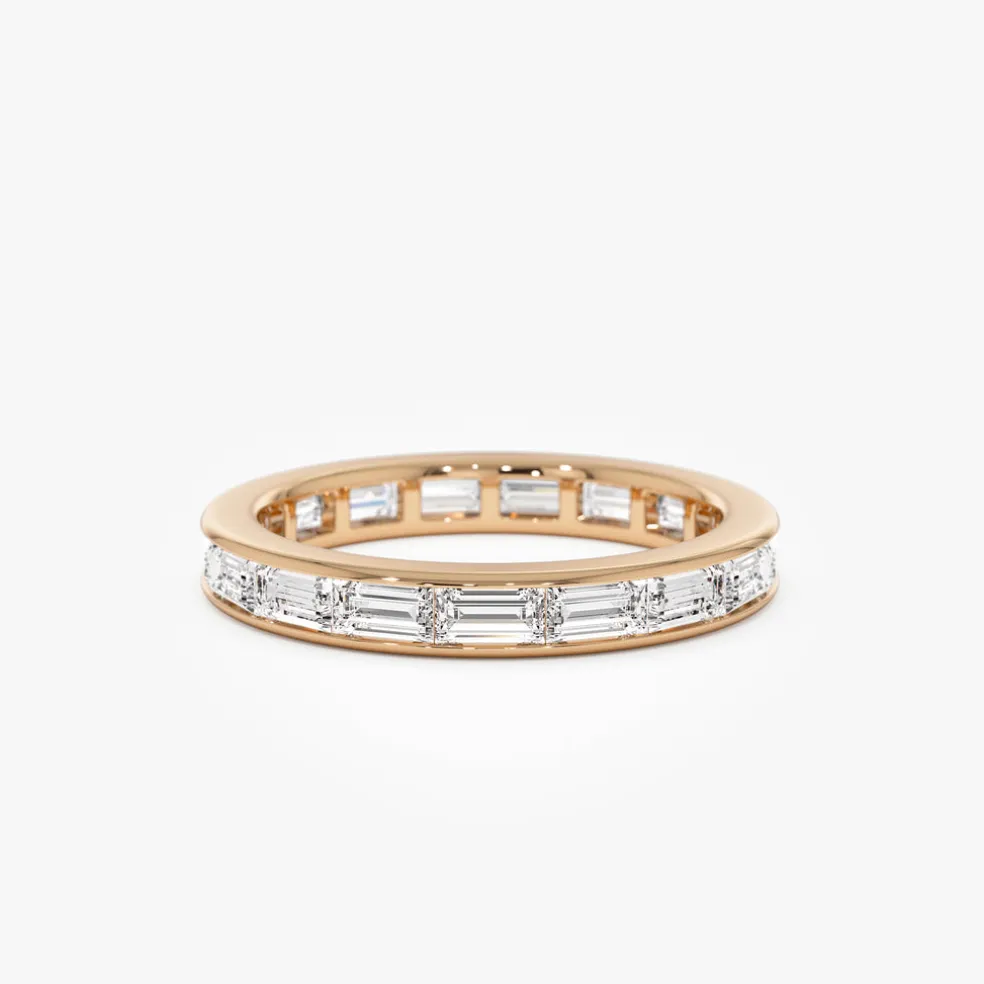 1.6 ctw 14k East to West Setting Full Eternity Baguette Lab Grown Diamond Ring - Layla