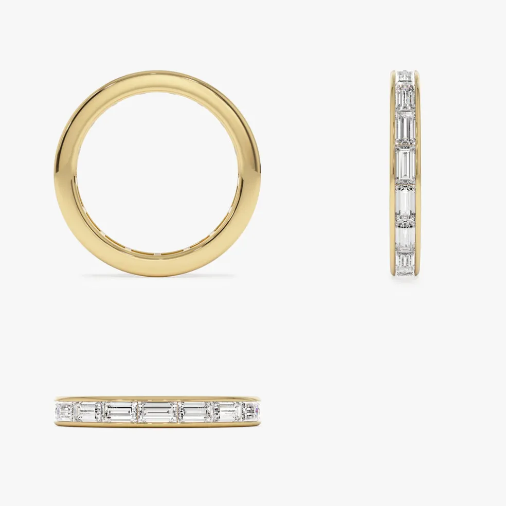 1.6 ctw 14k East to West Setting Full Eternity Baguette Lab Grown Diamond Ring - Layla