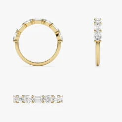 1.30 ctw 14k East West Prong Setting Seven Stone Oval & Emerald Cut Lab Grown Diamond Ring - Jayleen