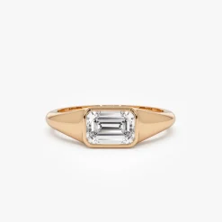 1.00 ctw 14k Emerald Cut Lab Grown Diamond Ring - Remi