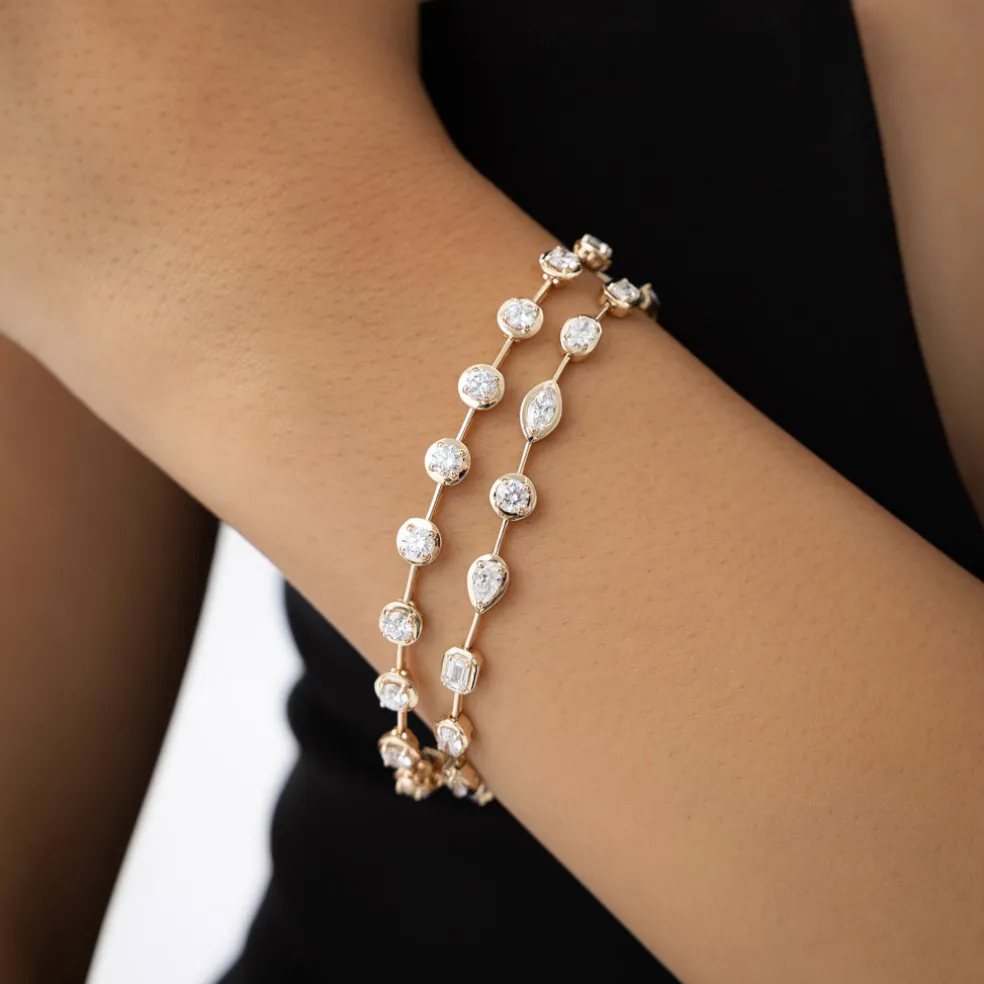 3.25 ctw 14k Mixed Cut Lab Grown Diamond Bar Bracelet - Kimberly