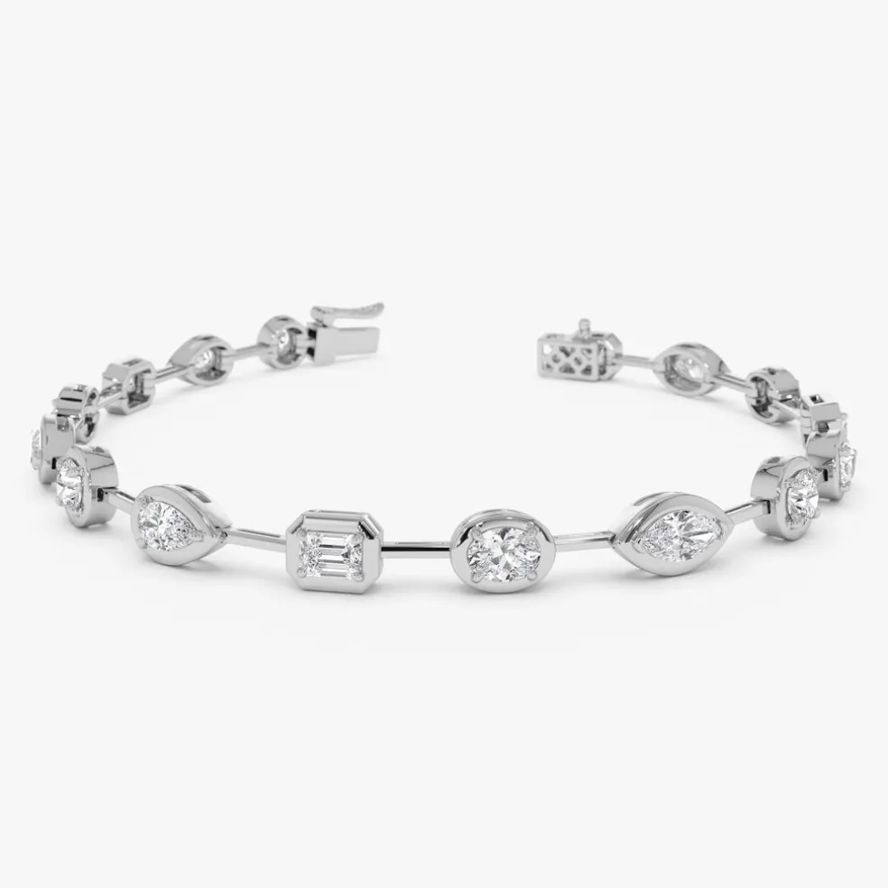 3.25 ctw 14k Mixed Cut Lab Grown Diamond Bar Bracelet - Kimberly
