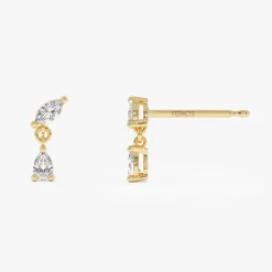 0.50 ctw 14k Mixed Match Dangling Lab Grown Diamond Studs - Kinsley