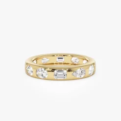 2.35 ctw 14k Mixed Shape Flush Setting Lab Grown Diamond Anniversary Ring - Clara