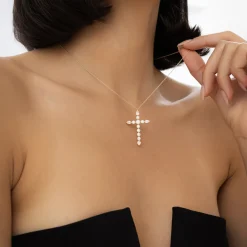 1.25 ctw 14k Mixed Shape Lab Grown Diamond Cross - Iris