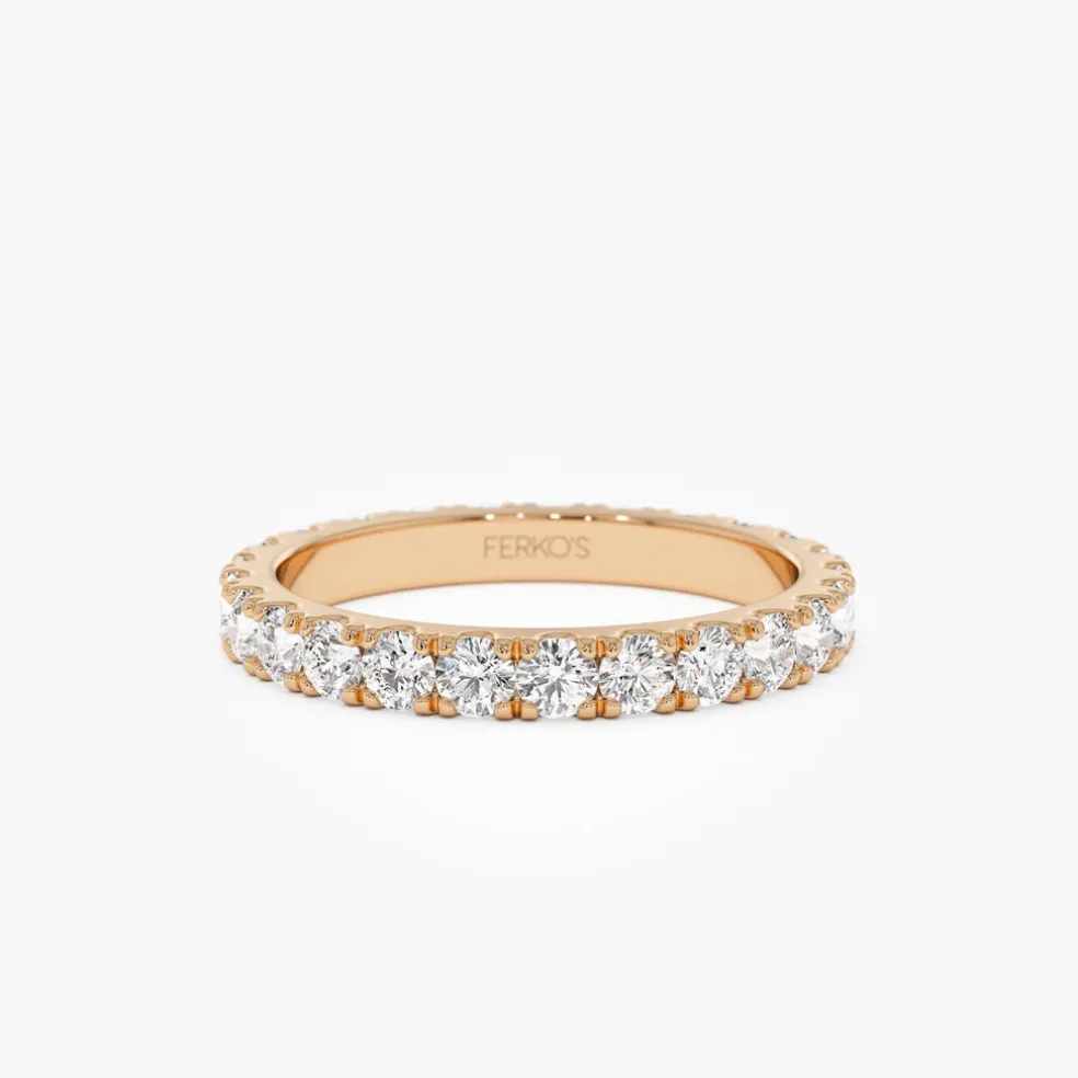 1.25 ctw 14k Pave Setting Full Eternity Lab Grown Diamond Ring - Elena