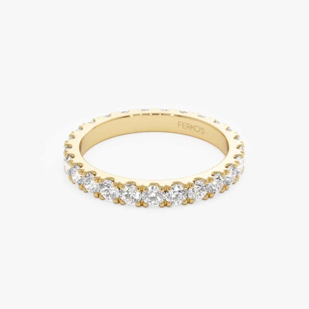 1.25 ctw 14k Pave Setting Full Eternity Lab Grown Diamond Ring - Elena