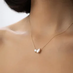 1.55 ctw 14k Pear Shaped and Rond Lab Grown Diamond Neklace - Maria