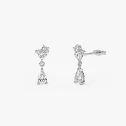 1.05 ctw 14k Petite Dangling Lab Grown Diamond Studs - Athena