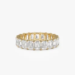 4.5 ctw 14k Prong Setting Full Eternity Emerald Lab Grown Diamond Ring - Norah