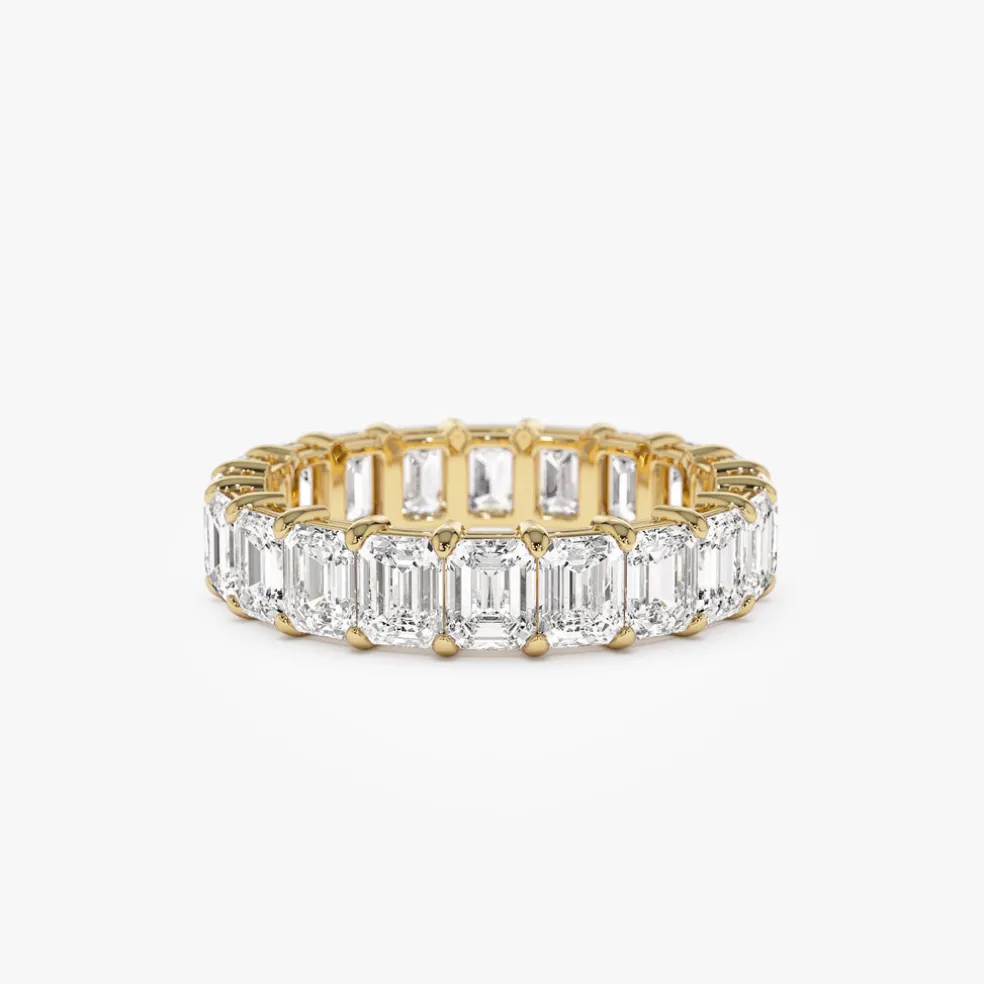 4.5 ctw 14k Prong Setting Full Eternity Emerald Lab Grown Diamond Ring - Norah