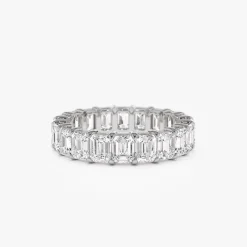 4.5 ctw 14k Prong Setting Full Eternity Emerald Lab Grown Diamond Ring - Norah
