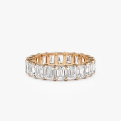 4.5 ctw 14k Prong Setting Full Eternity Emerald Lab Grown Diamond Ring - Norah