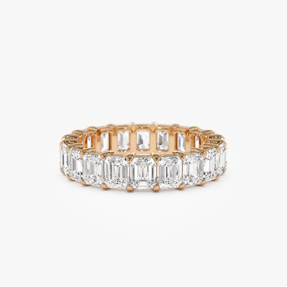 4.5 ctw 14k Prong Setting Full Eternity Emerald Lab Grown Diamond Ring - Norah