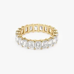 4.5 ctw 14k Prong Setting Full Eternity Emerald Lab Grown Diamond Ring - Norah