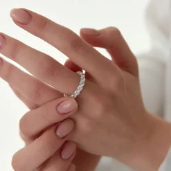 3.25 ctw 14k Prong Setting Full Eternity Round Lab Grown Diamond Ring - Luna