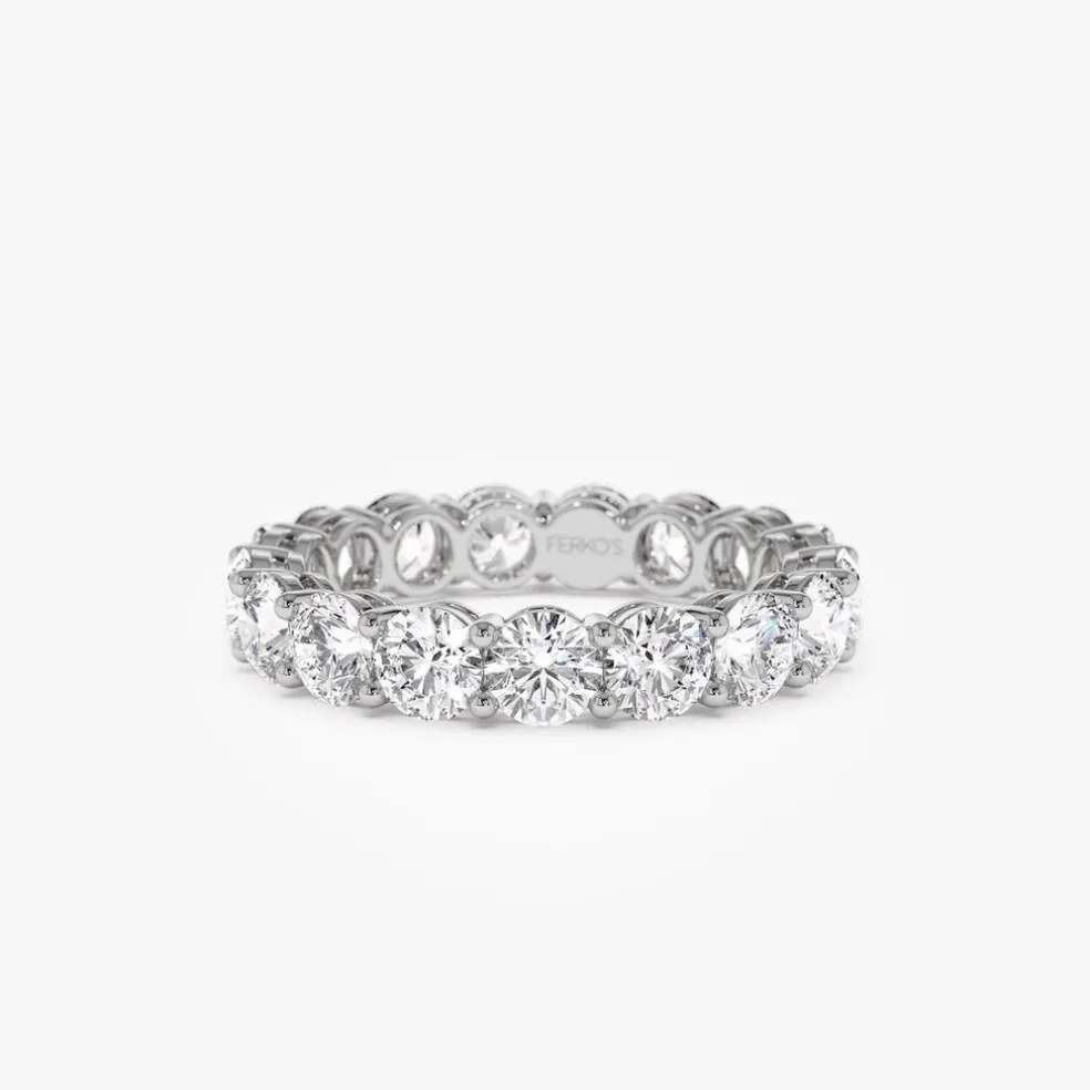 3.25 ctw 14k Prong Setting Full Eternity Round Lab Grown Diamond Ring - Luna