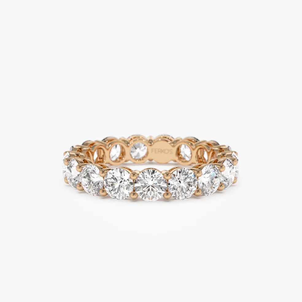 3.25 ctw 14k Prong Setting Full Eternity Round Lab Grown Diamond Ring - Luna