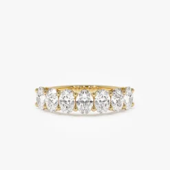 1.25 ctw 14k Prong Setting Seven Stone Oval Cut Lab Grown Diamond Wedding Ring - Marie