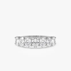 1.25 ctw 14k Prong Setting Seven Stone Oval Cut Lab Grown Diamond Wedding Ring - Marie