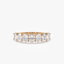 1.25 ctw 14k Prong Setting Seven Stone Oval Cut Lab Grown Diamond Wedding Ring - Marie