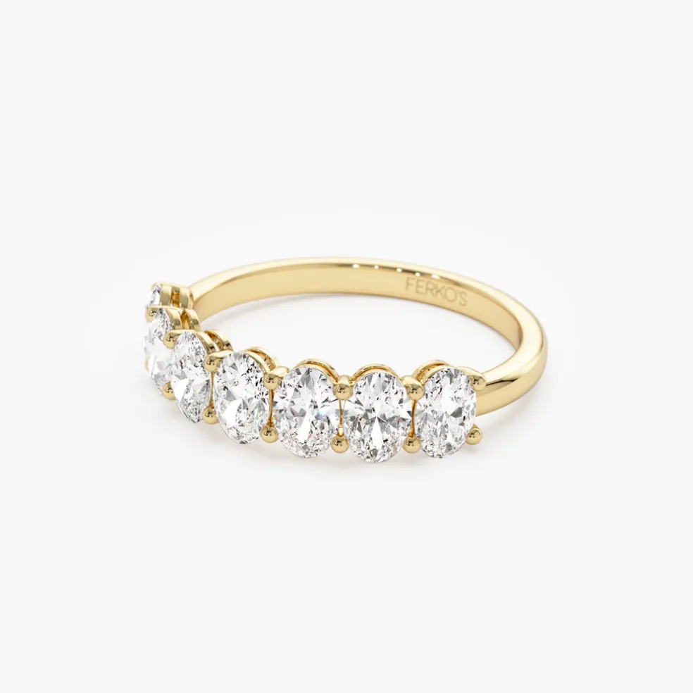 1.25 ctw 14k Prong Setting Seven Stone Oval Cut Lab Grown Diamond Wedding Ring - Marie