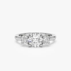 1.50 ctw 14k Round Lab Grown Diamond Three Stone Engagement Ring - Grace