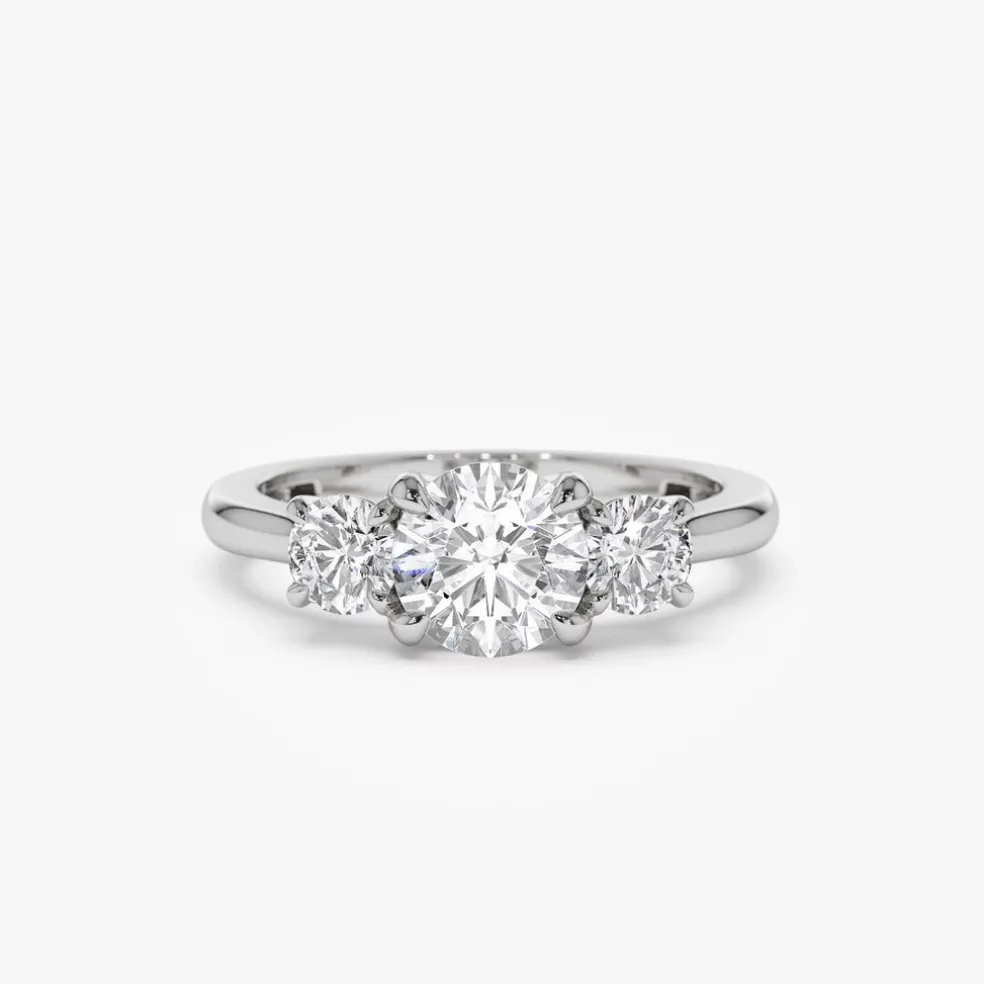 1.50 ctw 14k Round Lab Grown Diamond Three Stone Engagement Ring - Grace