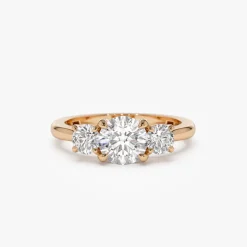1.50 ctw 14k Round Lab Grown Diamond Three Stone Engagement Ring - Grace