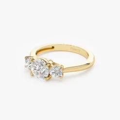 1.50 ctw 14k Round Lab Grown Diamond Three Stone Engagement Ring - Grace