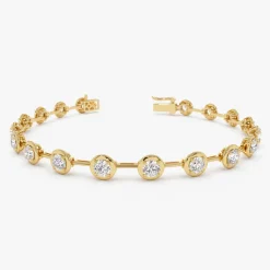 3.60 ctw 14k Round Lab Grown Diamond Bar Bracelet - Larissa