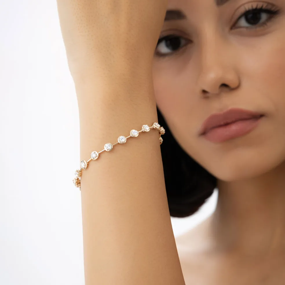 3.60 ctw 14k Round Lab Grown Diamond Bar Bracelet - Larissa
